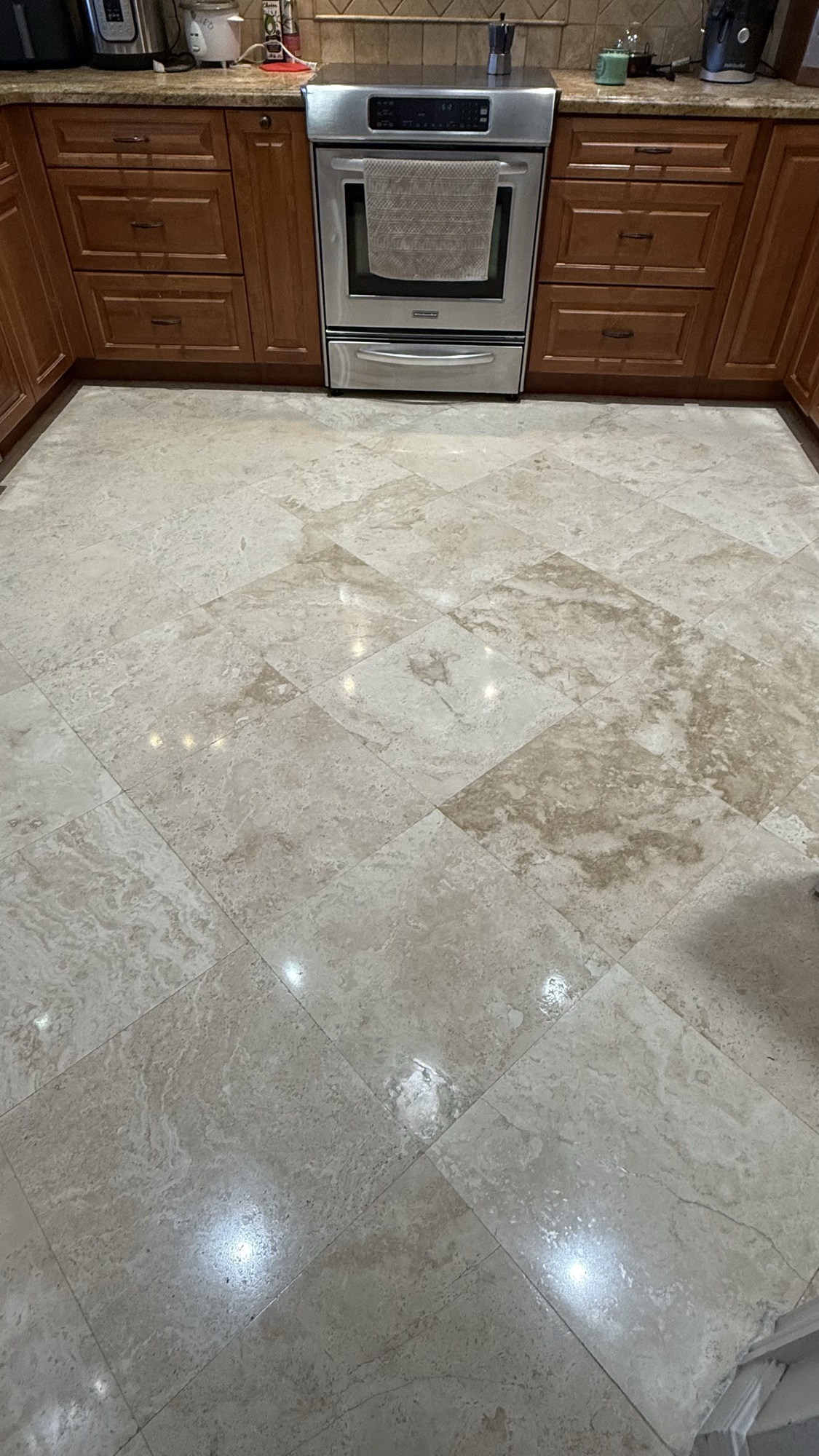 Completed kitchen floor after restoration
